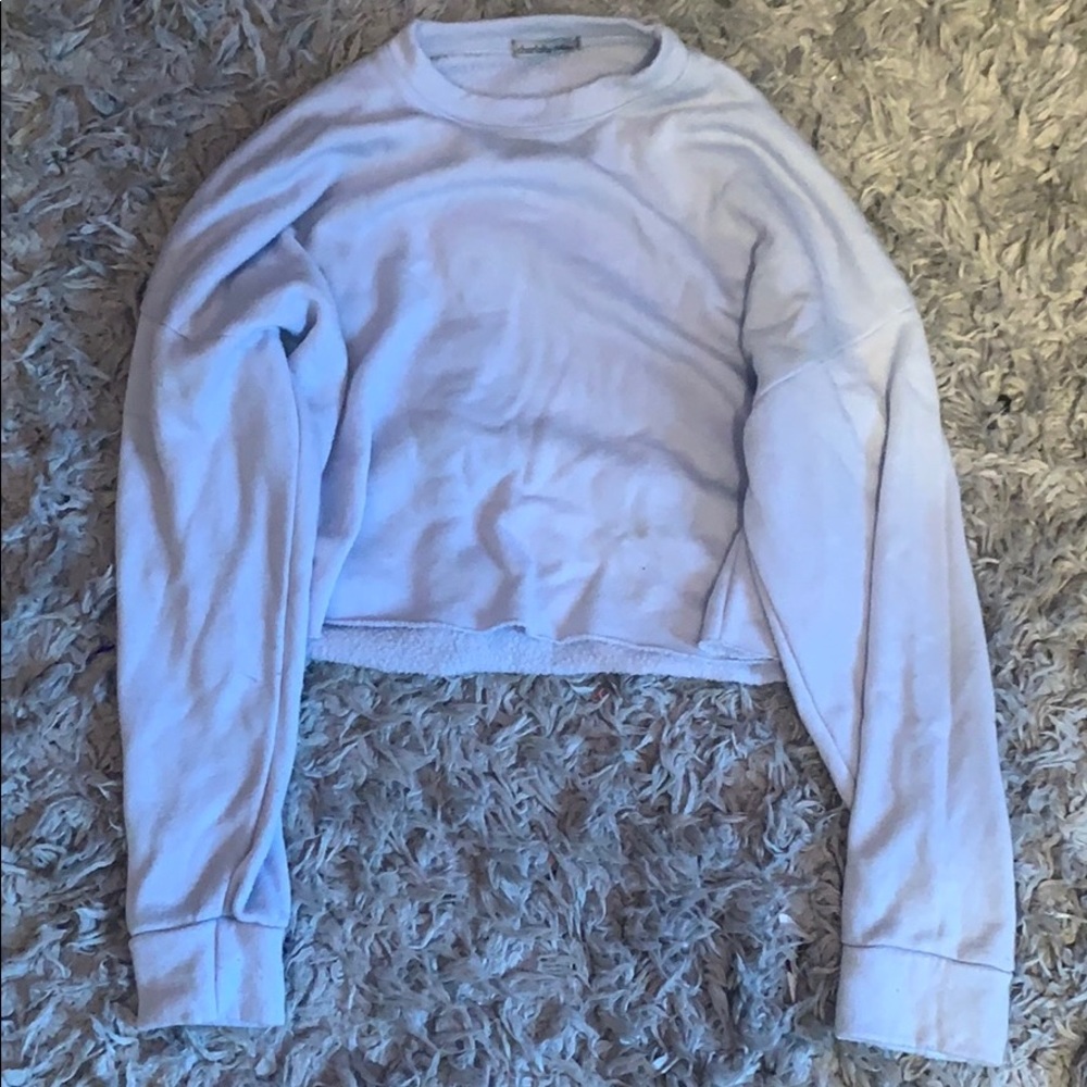 cropped light blue sweater